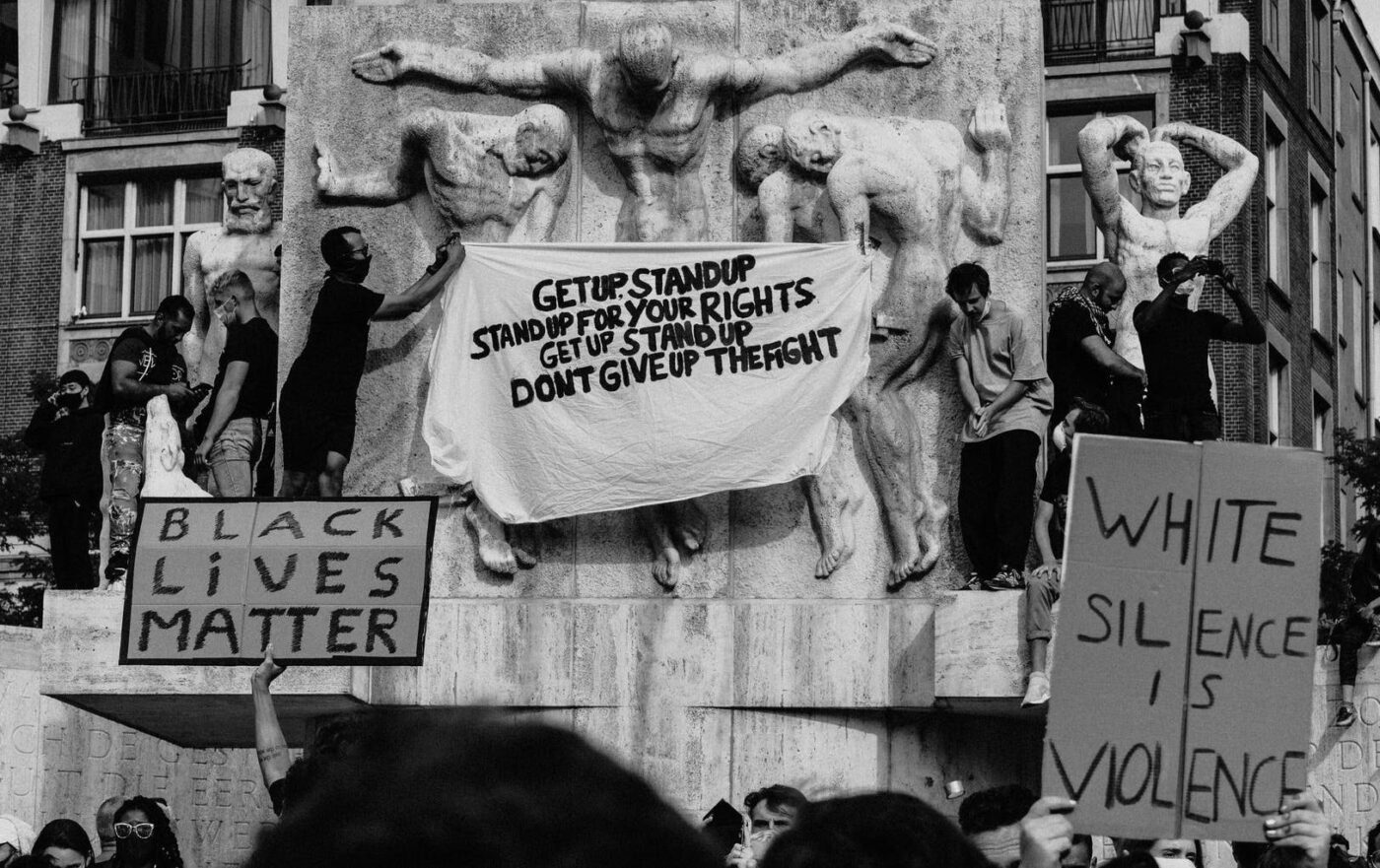 black lives matter poster at protest