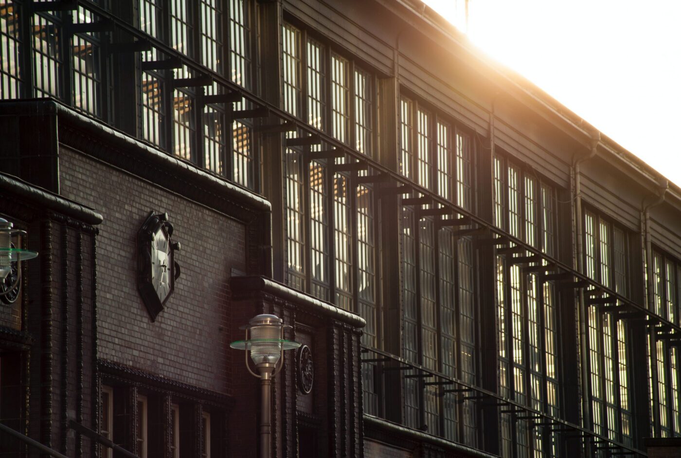 close up of university building
