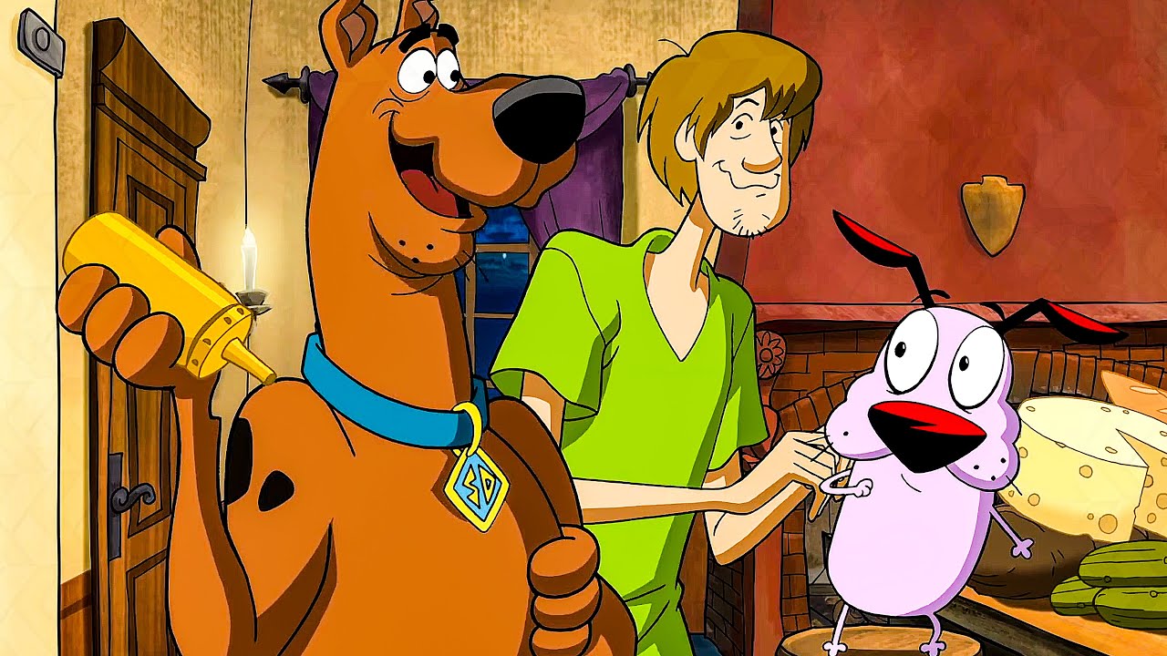 scooby, shaggy, and courage the dog
