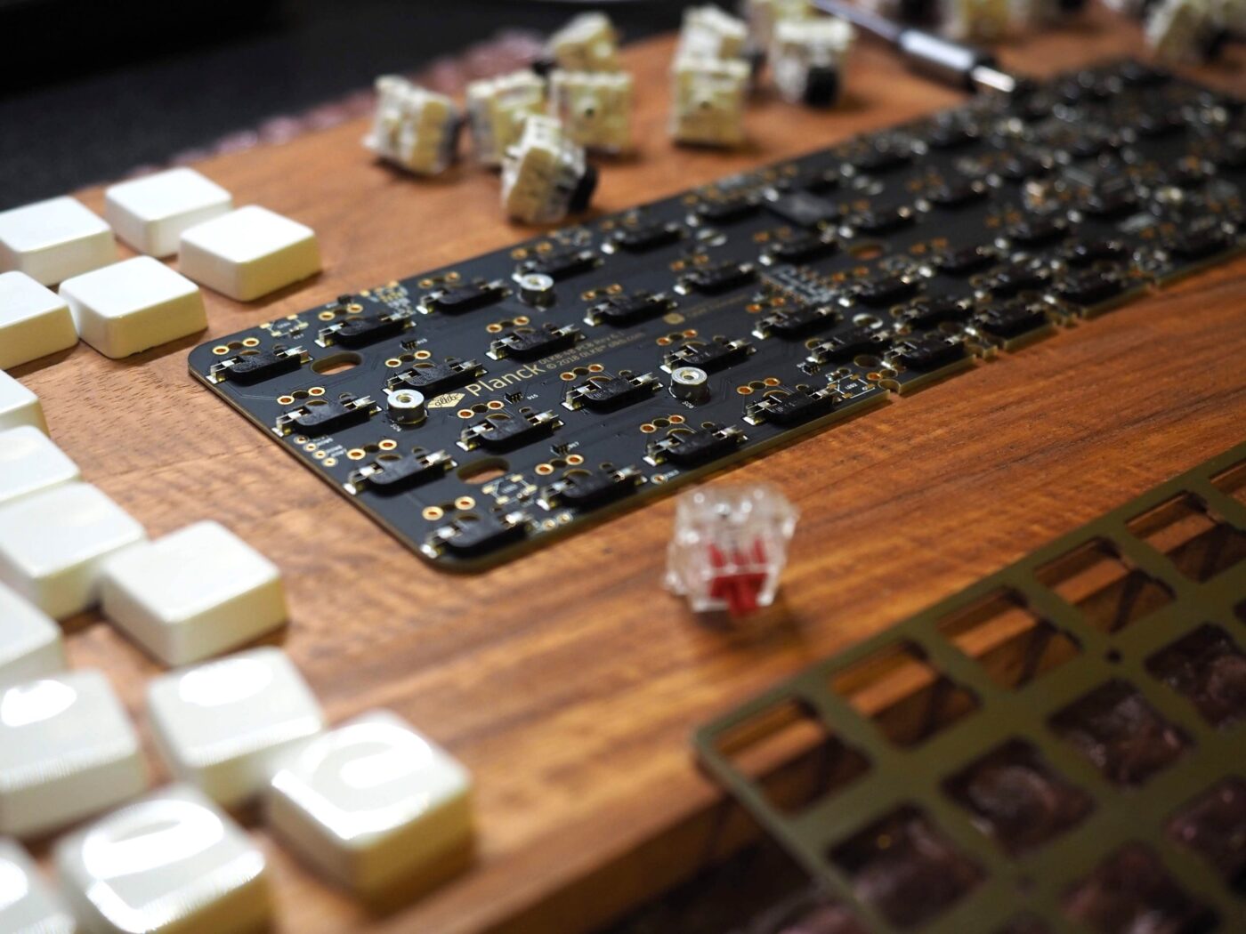disassembled custom mechanical keyboard