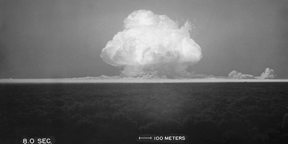 mushroom cloud in desert