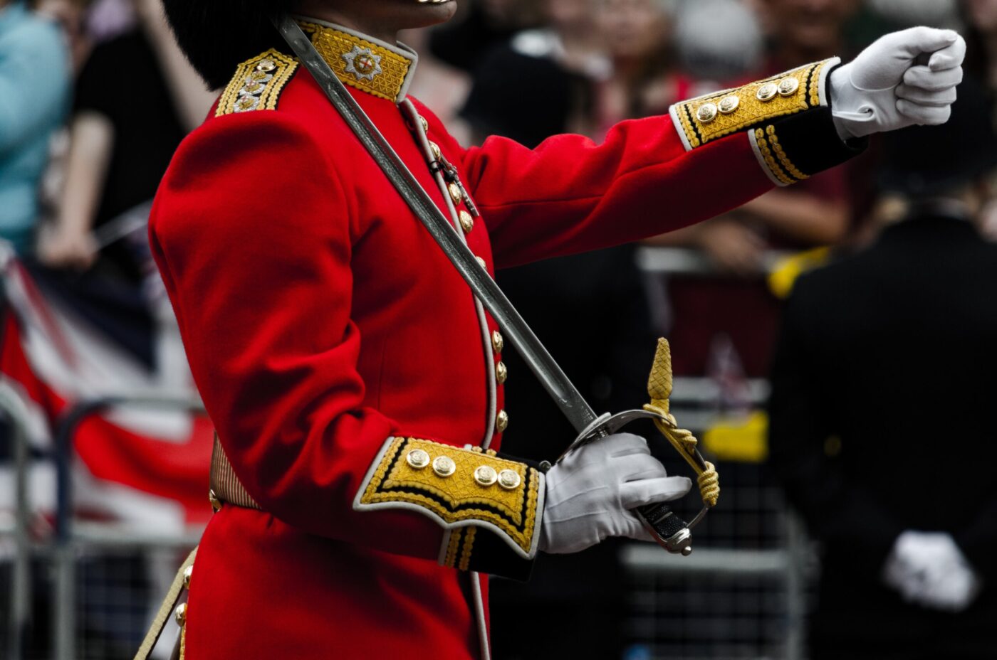 Royal guardsman holding sword