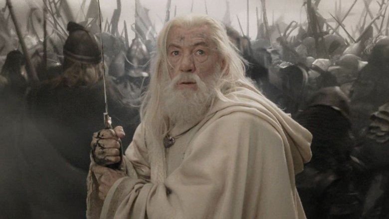 Gandalf the White with a sword