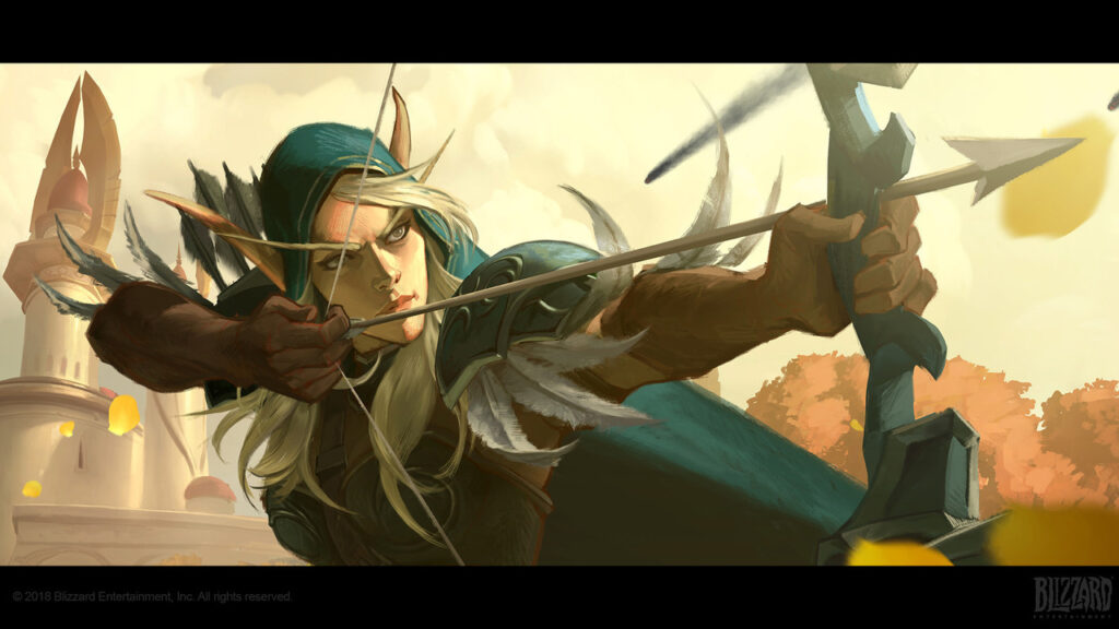Sylvanas shoots an arrow