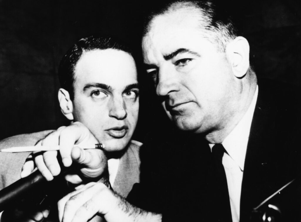 Joseph McCarthy with Roy Cohn