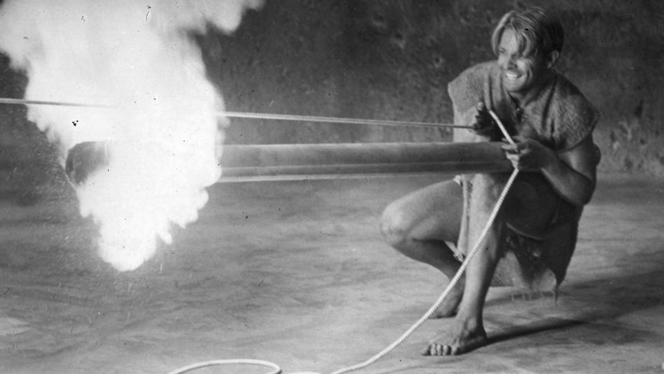 scott using match as torch