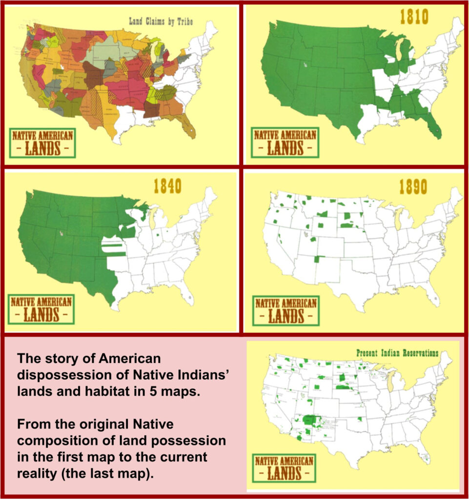 In just under a 100 years, Native Americans were dispossessed of 94% of their lands.