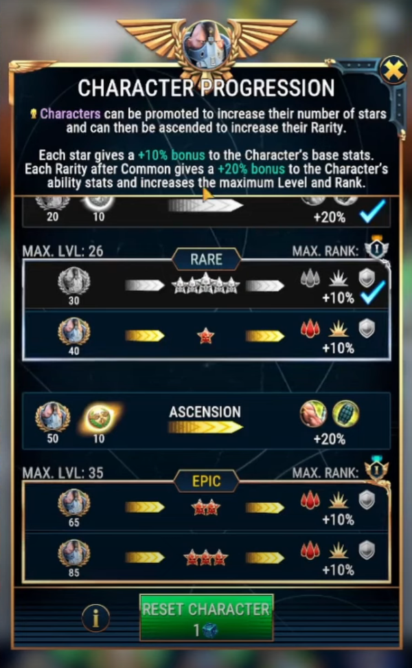 In-game screenshot showing where to find the Reset Stone