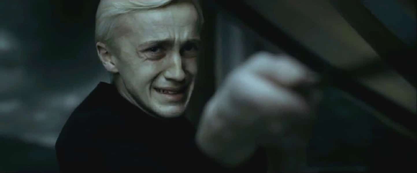 Draco disarms dumbledore